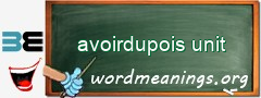 WordMeaning blackboard for avoirdupois unit